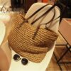 Qiaoduo Women Shoulder bag Summer Beach Bag Rattan Handmade Knitted Straw Large Capacity Bags Women Shoulder Bag Bohemia New