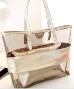 2020 Summer New Female Bag Handbag Fashion Transparent Beach Bun Mother Bag Jelly Shoulder Bag Buy Free Mask 1PS