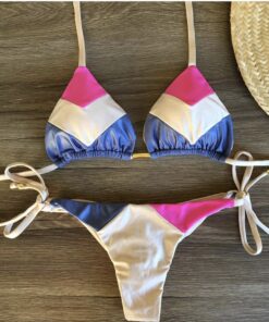 String bikinis 2019 Mujer Brazilian thong bikini set Halter swimwear women Patchwork swimsuit female bathing suit Bandage new