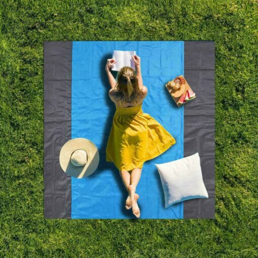 Outdoor Portable Beach Mat Folding Camping Pocket Picnic Mat Waterproof Moistureproof Tent Ground Mattress Lightweight Blanket