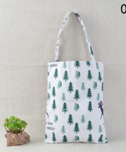 41*32cm New Arrival Women Girl Foldable Reusable Print Shopping Bag Eco Tote Handbag Beach Bag Cotton Linen Shoulder Bag