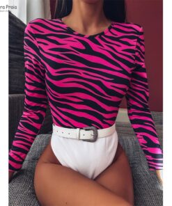 Para Praia New One Piece Swimsuit Women Zebra Swimwear Women Zipper Monokini High Cut Swimsuit Long Sleeve Bathing Suit Bodysuit