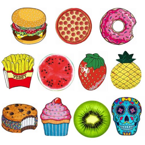2020 new Polyeater Beach Towel Tapestry Hamburger Fruit Print Picnic Mat Beach Blanket for Home Wall Art Decoration