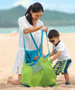 Portable Beach Bag Swimming Bag Outdoor Beach Park Swimming Kids Children Toys Towel Clothes Mesh Storage Bag Organizer