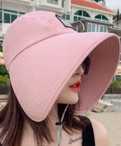 Women Summer Large Wide Brim Adjustable Visor Beach Hats Foldable Anti-UV Women Sun Hat Outdoor Travel Panama Female Cap Bonnet