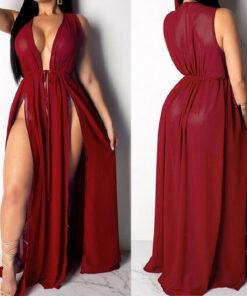 Women Chiffon Kimono Beach Bikini Cover Up Wrap Boho Dress Beachwear Long Split Vestidos