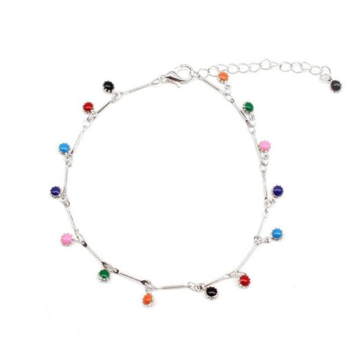 New Trend Zircon Beads Anklet for Women Summer Beach Colorful Stone Anklet Charms Jewelry Accessories Female Gifts