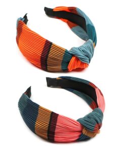 Rainbow Hit Color Hairbands Crumpled Wide Edges Hair Band Spring Summer Headwrap Knotted Headband customized Hair Accessories