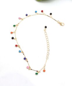 New Trend Zircon Beads Anklet for Women Summer Beach Colorful Stone Anklet Charms Jewelry Accessories Female Gifts