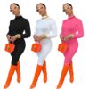 XL019 Fall 2020 Fashion Sporty Casual Fitness Rompers Womens Jumpsuit Long Sleeve solid color Bodycon One Piece Jumpsuits