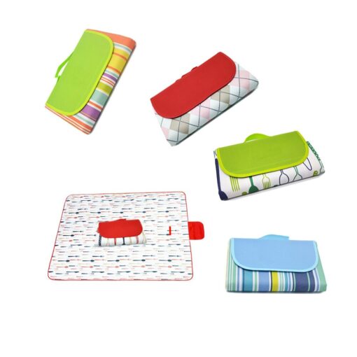 Portable Foldable Outdoor Camping Mat Widen Picnic Mat Plaid Beach Blanket Baby Multiplayer Mat Waterproof Beach Carpet