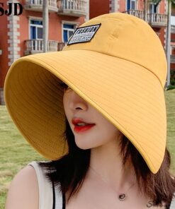 Women Summer Large Wide Brim Adjustable Visor Beach Hats Foldable Anti-UV Women Sun Hat Outdoor Travel Panama Female Cap Bonnet