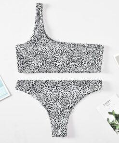Women Swimwear Push Up Swimsuit One Shoulder Solid Black Red Brazilian Bikini Set 2020 Biquini Bathing Suit Beach Swimming Suit