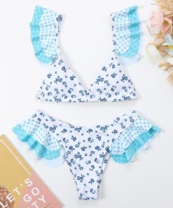 Cute Bikinis 2021 Sexy Bikini Set Micro Bikini Ruffle Swimsuits Female Swimwear Thong Bathing Suit Brazilian Biquini Bather