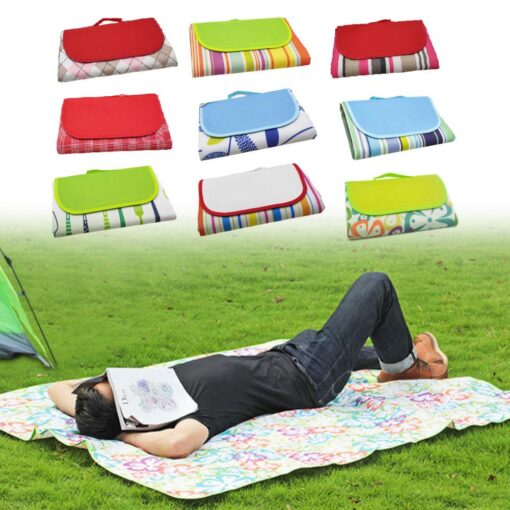 Portable Foldable Outdoor Camping Mat Widen Picnic Mat Plaid Beach Blanket Baby Multiplayer Mat Waterproof Beach Carpet