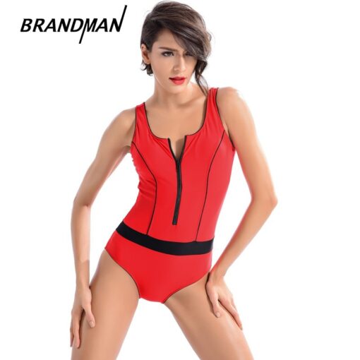 New European and American one-piece zipper fashion triangle sports women's swimsuit