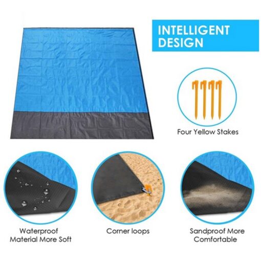 Outdoor Portable Beach Mat Folding Camping Pocket Picnic Mat Waterproof Moistureproof Tent Ground Mattress Lightweight Blanket