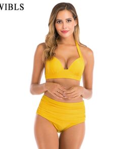 2020 Woman Plus Size Swimwear High Waist S-3XL Bikini Big Women Bathing Suits Floral Vintage Female Sexy Bather Swimsuits