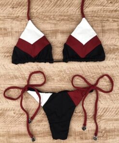 String bikinis 2019 Mujer Brazilian thong bikini set Halter swimwear women Patchwork swimsuit female bathing suit Bandage new
