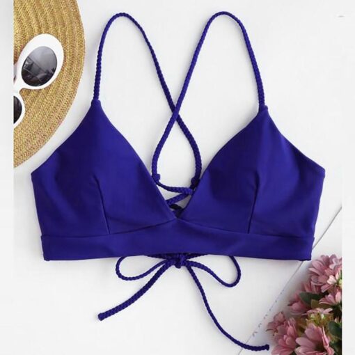 Sexy Women Bikini Tops Bandage Solid Push-up Padded Bra Swimsuit Swimwear Beachwear top bikinis 2020 mujer T@