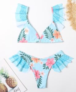 Cute Bikinis 2021 Sexy Bikini Set Micro Bikini Ruffle Swimsuits Female Swimwear Thong Bathing Suit Brazilian Biquini Bather