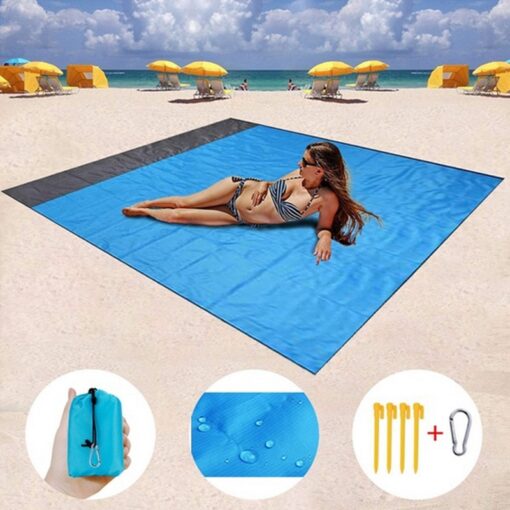 Outdoor Portable Beach Mat Folding Camping Pocket Picnic Mat Waterproof Moistureproof Tent Ground Mattress Lightweight Blanket