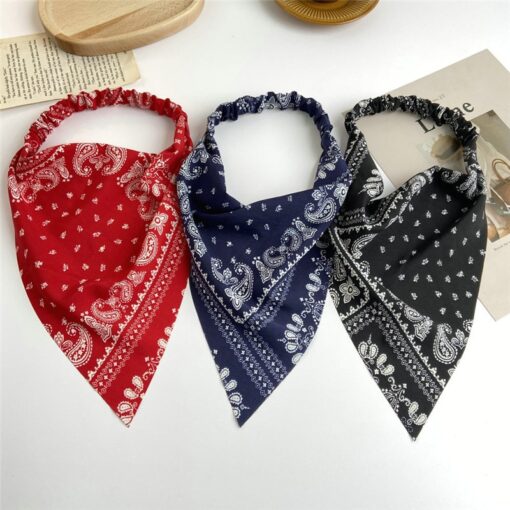 Fashion Women Girls Summer Bohemian Hair Bands Print Headbands Vintage Triangle Turban Bandage HairBands Hair Accessories