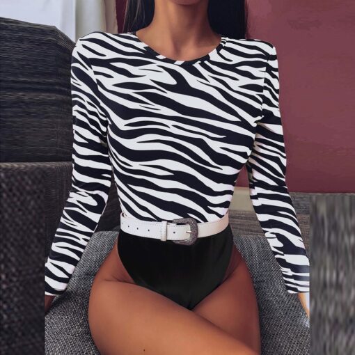 Sexy Women Long Sleeve Belt Bikini Patchwork Set Swimsuit One Piece Filled Bra Bodysuit Swimwear Beachwear fato de banho#g4
