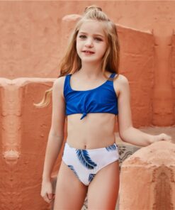 2021 Swimsuit Girl Swimwear Bikinis Child Sets Push Up Solid Hollow Out Beachwear Suit Brazilian Cover Up