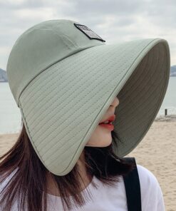 Women Summer Large Wide Brim Adjustable Visor Beach Hats Foldable Anti-UV Women Sun Hat Outdoor Travel Panama Female Cap Bonnet