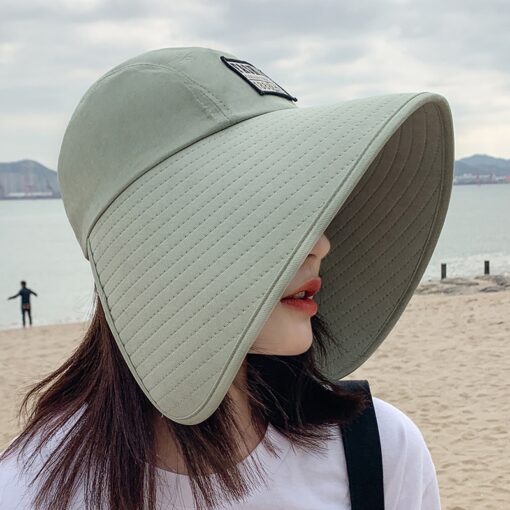 Women Summer Large Wide Brim Adjustable Visor Beach Hats Foldable Anti-UV Women Sun Hat Outdoor Travel Panama Female Cap Bonnet