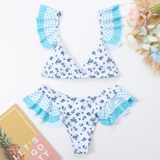 Cute Bikinis 2021 Sexy Bikini Set Micro Bikini Ruffle Swimsuits Female Swimwear Thong Bathing Suit Brazilian Biquini Bather