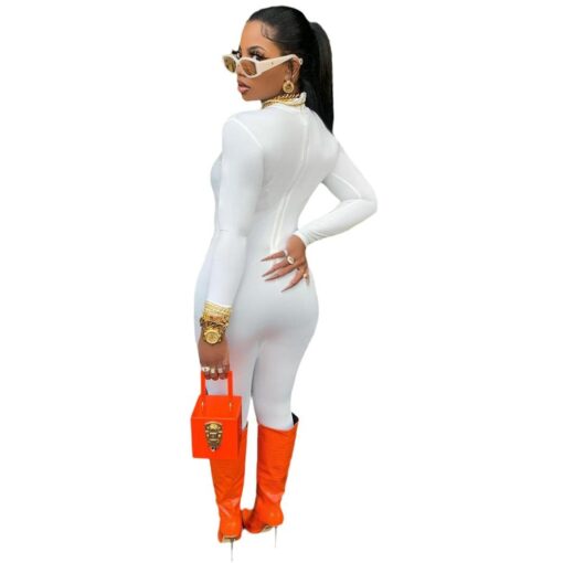 XL019 Fall 2020 Fashion Sporty Casual Fitness Rompers Womens Jumpsuit Long Sleeve solid color Bodycon One Piece Jumpsuits