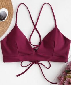 Sexy Women Bikini Tops Bandage Solid Push-up Padded Bra Swimsuit Swimwear Beachwear top bikinis 2020 mujer T@