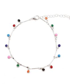 New Trend Zircon Beads Anklet for Women Summer Beach Colorful Stone Anklet Charms Jewelry Accessories Female Gifts