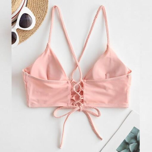 Sexy Women Bikini Tops Bandage Solid Push-up Padded Bra Swimsuit Swimwear Beachwear top bikinis 2020 mujer T@