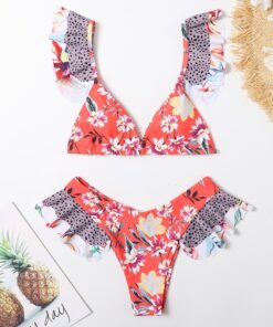 Cute Bikinis 2021 Sexy Bikini Set Micro Bikini Ruffle Swimsuits Female Swimwear Thong Bathing Suit Brazilian Biquini Bather