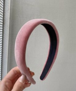 1PC Fashion Women Summer Velvet Headband Vintage Wide Side Press Elastic Hair Bands Soft Solid Girls Headwear Hair Accessories