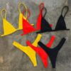 Girls Bikini Set Sexy Brazilian Swimsuit Small Cup High Cut Style Beach Biquini Solid Black/White Micro Swimwear Thong Bikinis