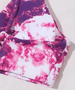 Tie Dye Bikini 2020 High Waist Bikini Push Up Elastic Band Swimsuit Sexy Biquini With Adjustable Strap Swimwear Women 619#3