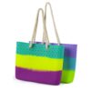 waterproof beach bags 3 color strip hemp rope high quality silicone jelly bag strainer shoulder bags for women